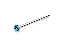 1.2mm Bezel Stone Set Silver Straight Nose Stud NSKA-53